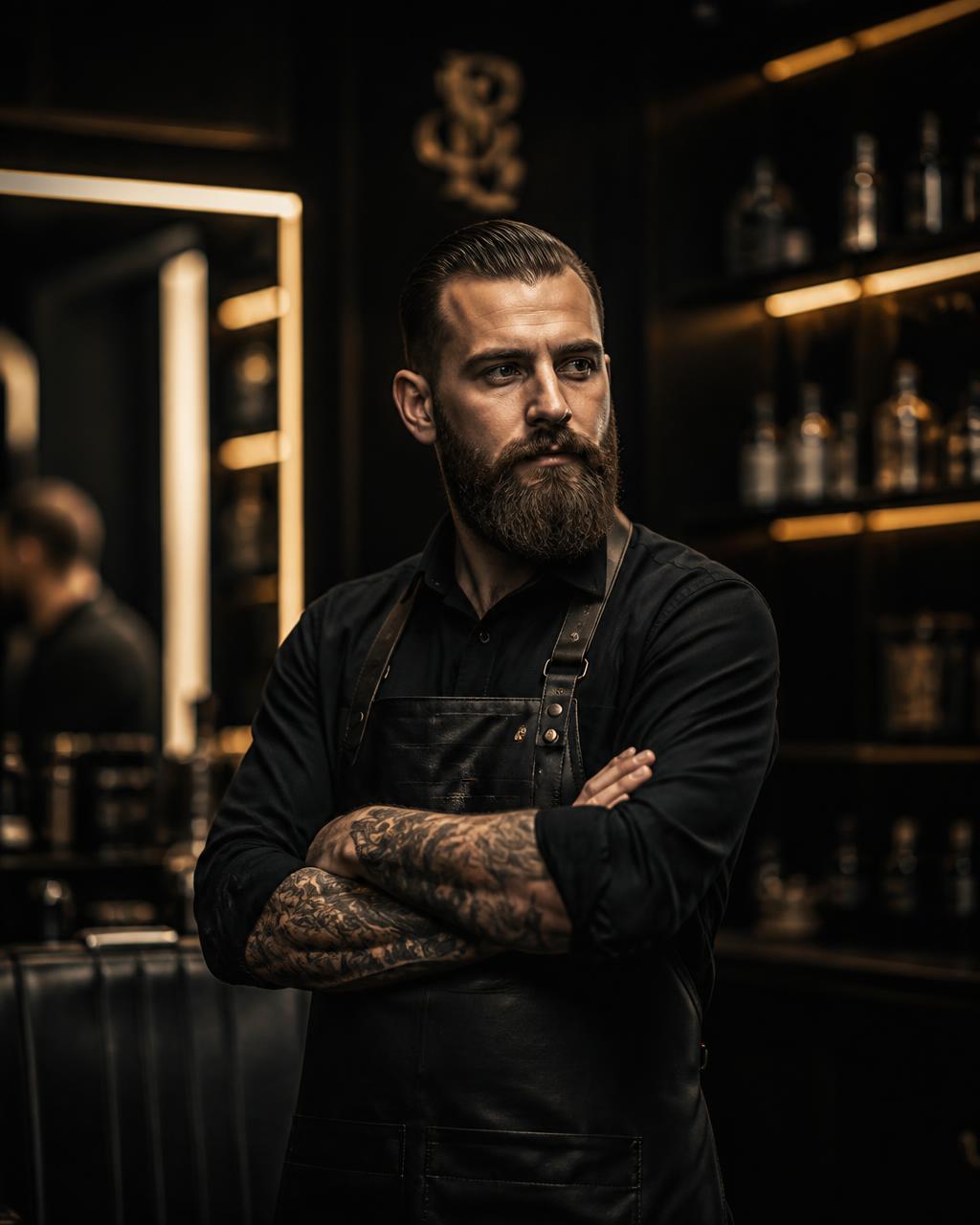 Ismail, master barber, in his Turku barber shop